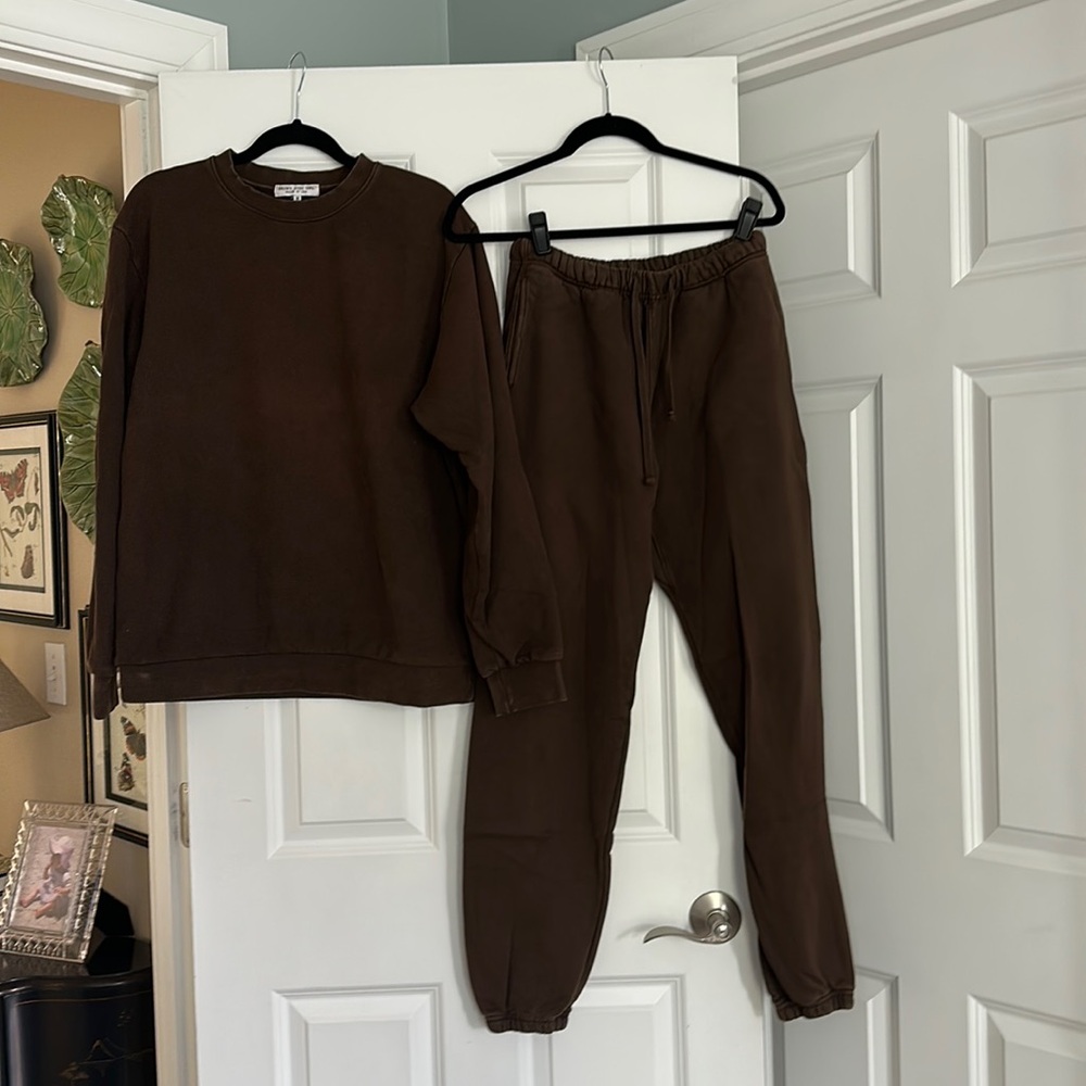 BROWN DYED GIRL Brown Sweat Set
